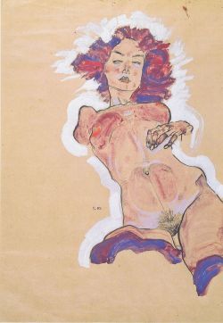 finerotic:  Egon Schiele - Female Nude, 1910 