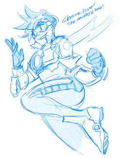 yourmobi:  tracer doodle! I watched the new Overwatch cinematic