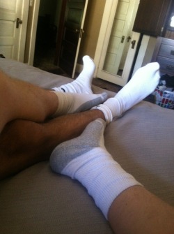 theunderwearking:  Fuck yeah white crew sock fuck buddies