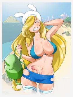 rule34snugglz: Fionna’s beach time #futanari #tgirl #nsfw #porn