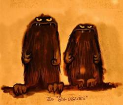 jimhenson-themuppetmaster:“Two Big Uglies” Artwork by Jim