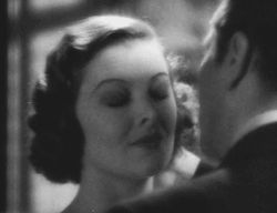 nitratediva:  Myrna Loy is flustered after a kiss from Warner