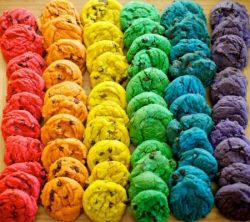 rainbowcolorfulbrightful:Rainbow cookies