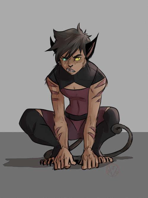 Doodled my version of Catra which is just ‘How scruffy and