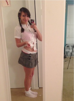 misspandapants:  school girl 4 life !  Oh my, what a cute little