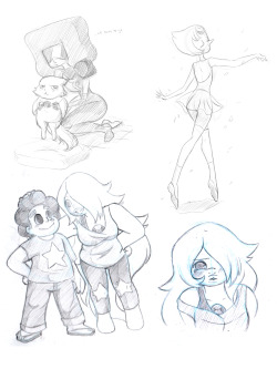 gemdrawings:  Some sketches of the beloved Gems and little Steven…