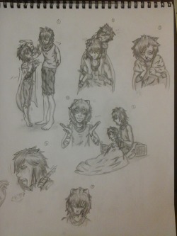 Totally forgot I did these little doodles for Strays AU in class.