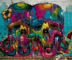 obsessedwithskulls:    Incredible street art by Mone e Celo.http://globalstreetart.com/mone-e-celo