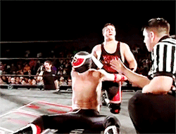 mith-gifs-wrestling:Young Kevin mockingly/earnestly demanding