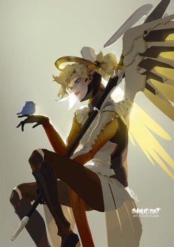 okolnir:  “She’s so pretty” A rough drawing of Mercy for