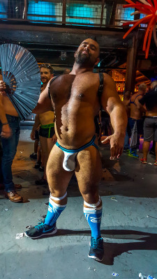 noodlesandbeef:  My outfit for the Big Muscle Bears tea dance.Black