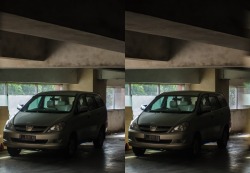 Parking garage This is a 3D photo, cross your eyes to merge the