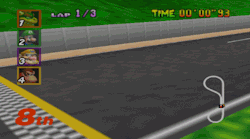 suppermariobroth:  Racers in Mario Kart 64 from the side. Every