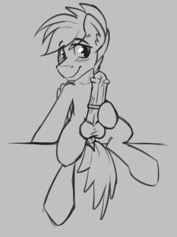 Genderbent Rainbow Dash might clean/color this one later…