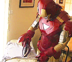 prettylittlenerd11:  BEST THING OF MY LIFE.   Iron Man, ironing.