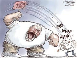 cartoonpolitics:  Reports that a white Donald Trump supporter