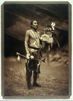 back-then:  A Navajo man in ceremonial dress. Photograph by Edward