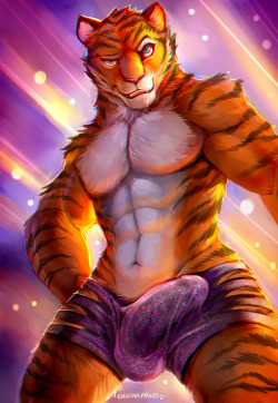cheetahpaws:  The Zootopia Dancer Tiger in his glittering pants.