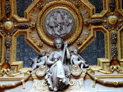 versaillesadness:  Detail of a Ceiling, Le Louvre, Paris. 