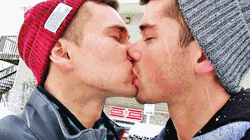 markplusethan:  Kissing in the snow, baby.
