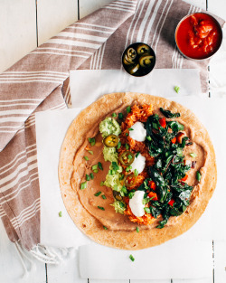 foodiebliss:  Greens, Mexican Rice + Refried Bean BurritosSource: