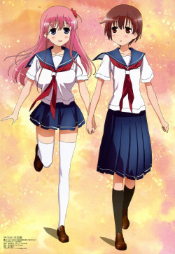 haramura nodoka and miyanaga saki (megami and saki) drawn by