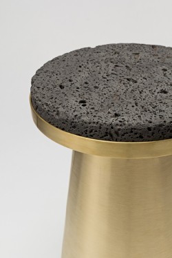  Basalt and brass make a great duo - Material Container stool