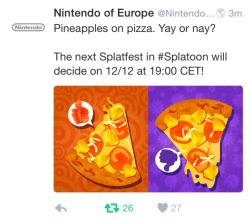 cyanbigfoot:  THE EU SPLATFEST IS ABOUT THE PINEAPPLE ON PIZZA