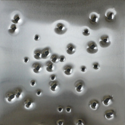 nearlya:  Margaret Evangeline. Los Lunas, 2003, gunshot aluminium