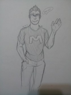 linecatmeow:  Quick sketch if markiplier. Maybe I should color
