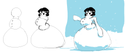 keijimatsu:  A snowman girl I tried to design 