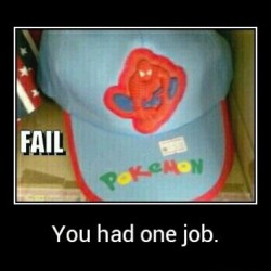 nikkel-marie:  One job. #one #job #pokemon #spiderman #hat #snapback