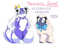 henriettalamb:Alternate designs of Sweet and Henrietta, not going