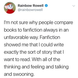 imaginashon:  fanbows:  @rainbowrowell reminding us why she’s