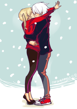 captainpomelo:  Nothing like winter for extreme PDA. Does it