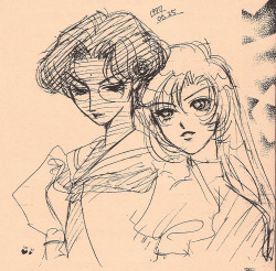 roseseal:anthy and utena sketch from 星に願いを (1997)