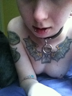 violent-fucking:  Not the best pics. But showing off my new collar