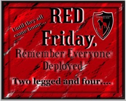 lifeofgorgeouschaos32:  It’s Friday. RED Friday. The day of