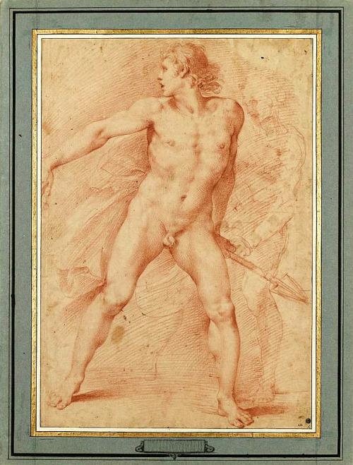 hadrian6:  Nude Male with Spear.   16th.century. Giuseppe Cesari