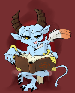 A pin-up of the imp in my avatar, also known as Risax (Geez,