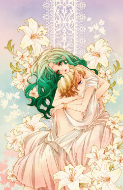 moon-cosmic-power:  Haruka + Michiruartist profile: ♡♡work: ♡♡