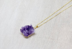 wickedclothes:  Gold-Plated Amethyst Necklace Amethyst is one
