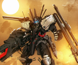 cyberclays:   Grimgerde Mecha Hound Ex  -  Gundam fan art   