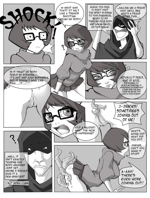 fuzzywuh:  hentaioverload:  Velma Dinkley Tentacle comic by Wrinki   Not quite consentacles but close enough. 