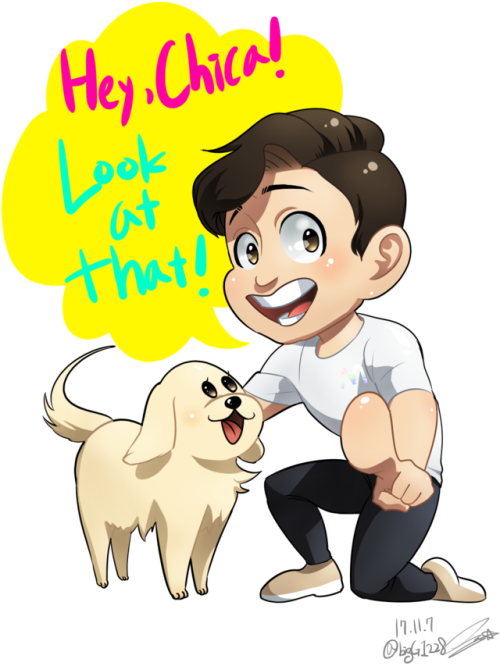 bigg1228:  치카! 저기 봐봐! Hey, Chica! Look at that!  CUUUUTE!