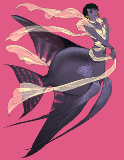 noa89: Day 8: Black Angelfish Ahh I need to do these earlier