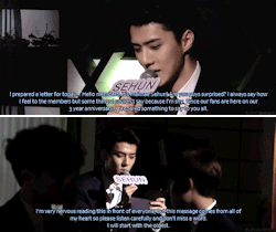 blondejongin: sehun’s heartfelt messages for the members and