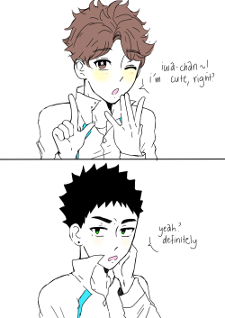 sketchere:  i like to think tat iwaizumi can make oikawa a blushing