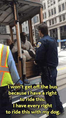 ghettablasta:    Cop forces disabled Black man to get off the