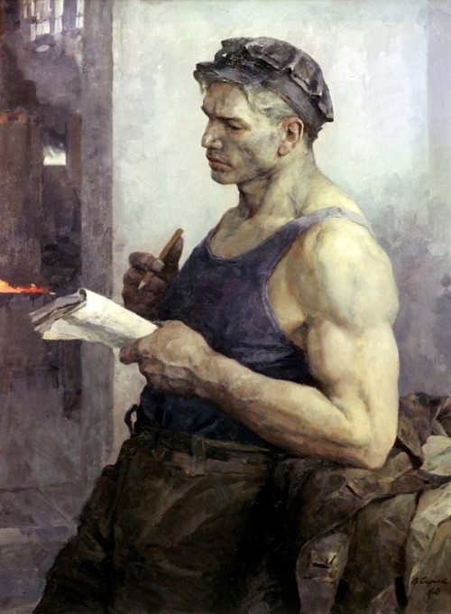 reddus-sideblog:  kuei-jin:Vladimir Serov, The Worker (1960)